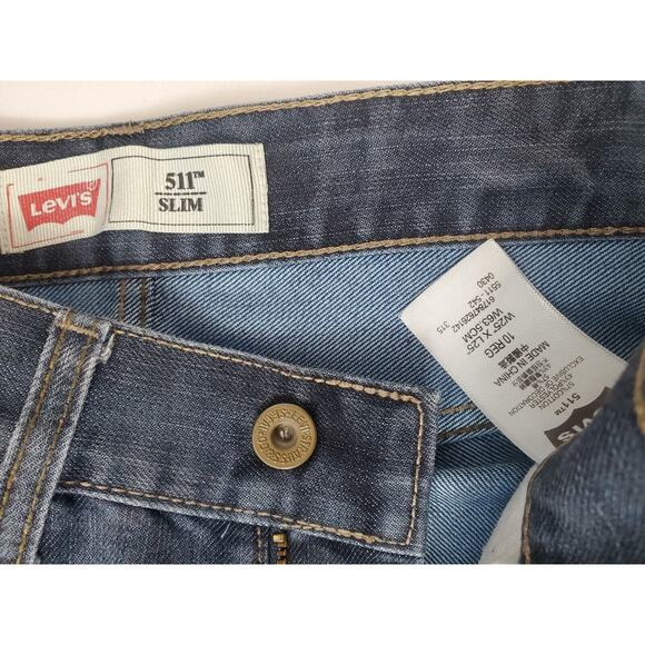Levis Boys Size 10 Regular 511 Slim Straight Leg Jeans Medium Wash 25x25 - Picture 8 of 12